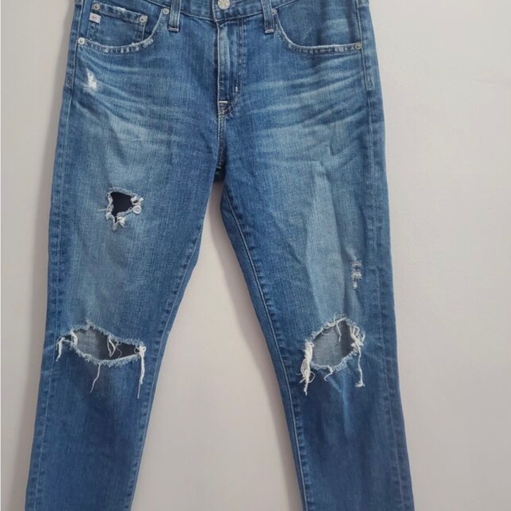 AG Adriano Goldschmidt jeans SZ 27R, distressed cropped Piper jeans